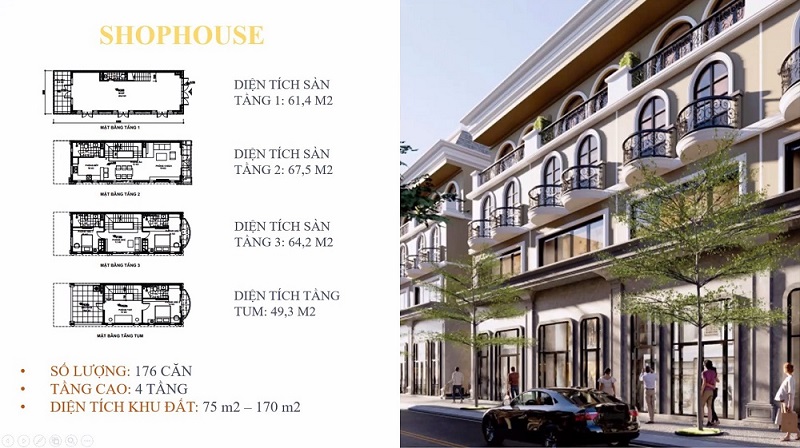 Loại hình Shophouse của dự án New Vegas Hà Tiên